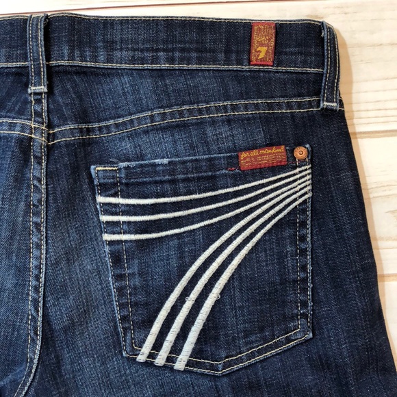 7 For All Mankind Dojo White Stitch 